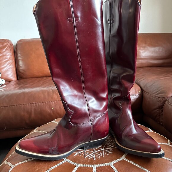CHLOÉ Burgundy Nellie Boots Size: 38 - Picture 4 of 9